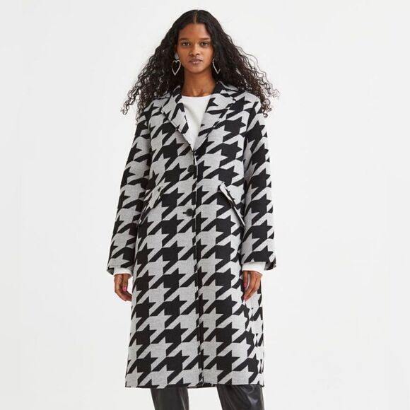 H&M Houndstooth Coat New - Picture 7 of 10